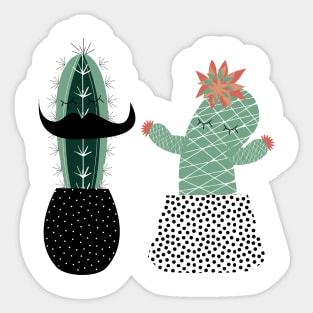 Mr and Mrs Succulents Sticker